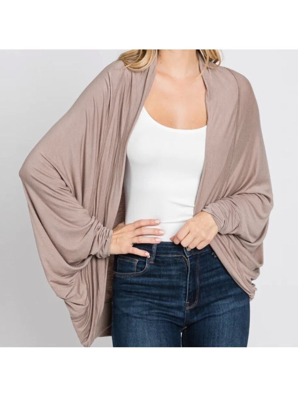 B’Leev Dolman Sleeves Circle Cardigan, Size L - Picture 2 of 5